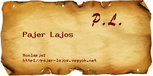 Pajer Lajos névjegykártya